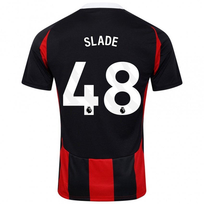 Kinder Bradley Slade #48 Schwarz Rot Auswärtstrikot Trikot 2024/25 T-Shirt Österreich