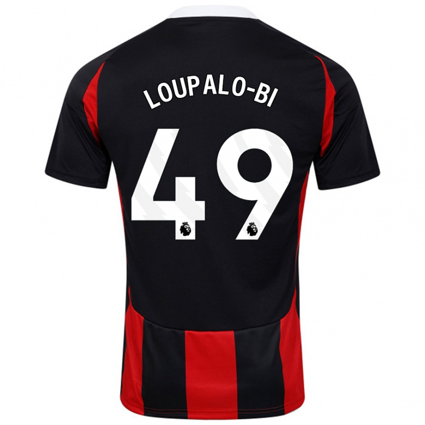 Kinder Aaron Loupalo-Bi #49 Schwarz Rot Auswärtstrikot Trikot 2024/25 T-Shirt Österreich