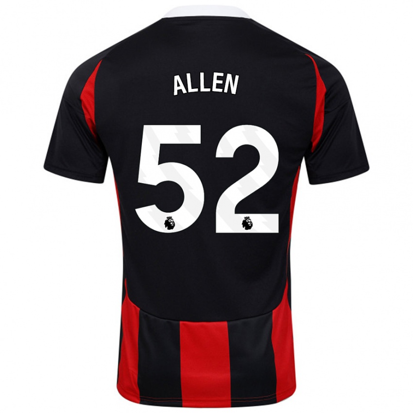 Kinder Michael Allen #52 Schwarz Rot Auswärtstrikot Trikot 2024/25 T-Shirt Österreich