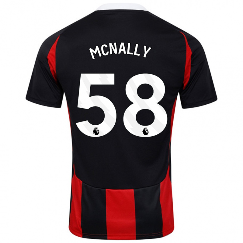 Kinder Alfie Mcnally #58 Schwarz Rot Auswärtstrikot Trikot 2024/25 T-Shirt Österreich