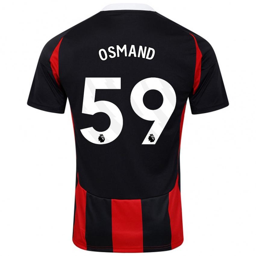 Kinder Callum Osmand #59 Schwarz Rot Auswärtstrikot Trikot 2024/25 T-Shirt Österreich