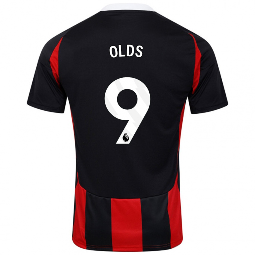 Kinder Ellie Olds #9 Schwarz Rot Auswärtstrikot Trikot 2024/25 T-Shirt Österreich