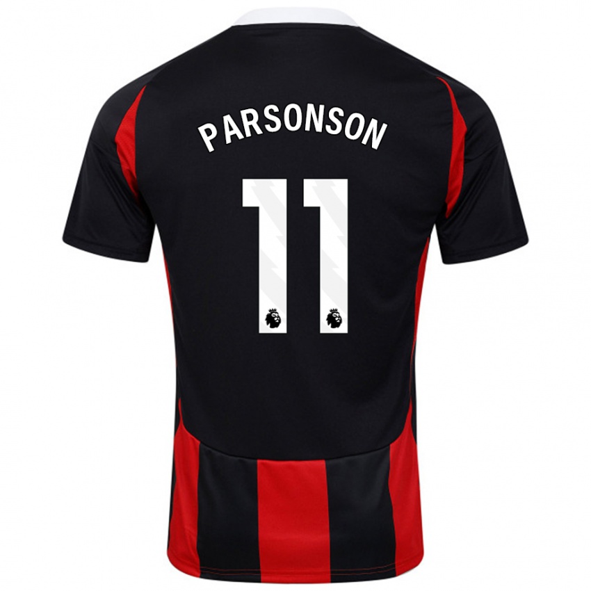 Kinder Madi Parsonson #11 Schwarz Rot Auswärtstrikot Trikot 2024/25 T-Shirt Österreich