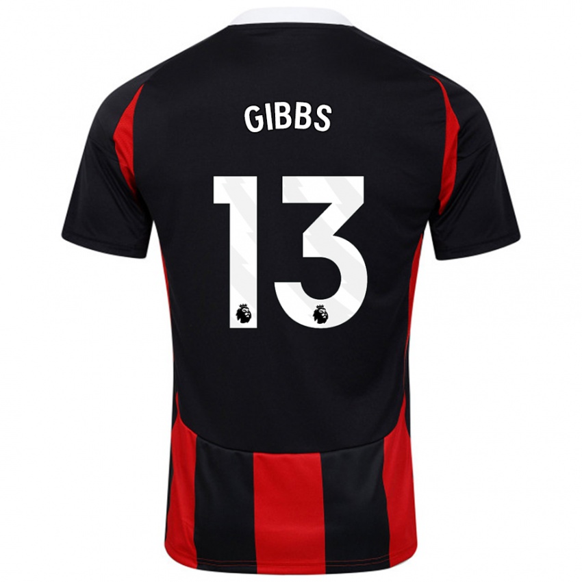 Kinder Frankie Gibbs #13 Schwarz Rot Auswärtstrikot Trikot 2024/25 T-Shirt Österreich