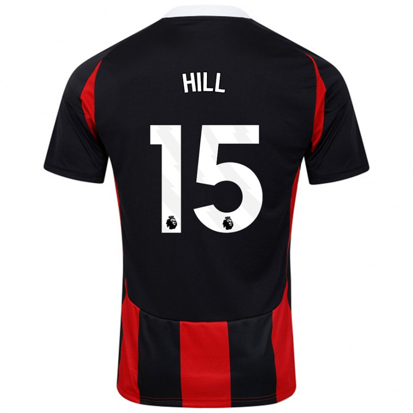 Kinder Anisha Hill #15 Schwarz Rot Auswärtstrikot Trikot 2024/25 T-Shirt Österreich