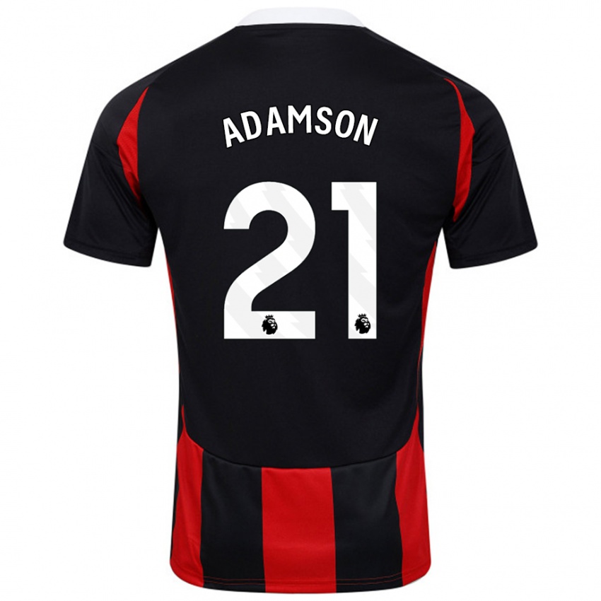 Kinder Sasha Adamson #21 Schwarz Rot Auswärtstrikot Trikot 2024/25 T-Shirt Österreich