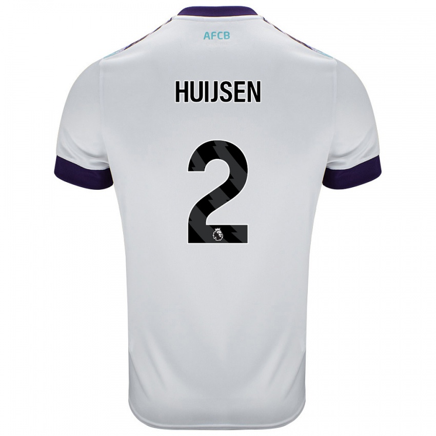 Kinder Dean Huijsen #2 Weiß Grün Lila Auswärtstrikot Trikot 2024/25 T-Shirt Österreich