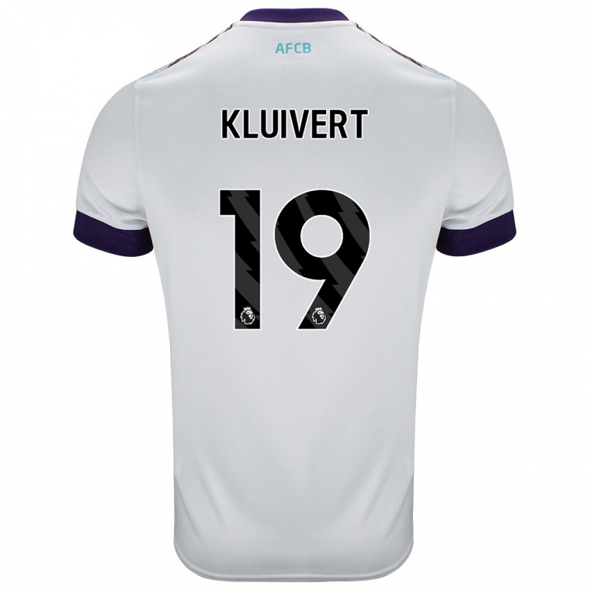 Kinder Justin Kluivert #19 Weiß Grün Lila Auswärtstrikot Trikot 2024/25 T-Shirt Österreich