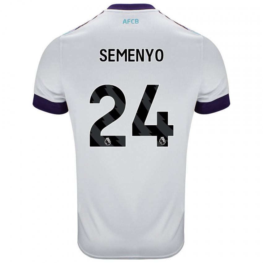 Kinder Antoine Semenyo #24 Weiß Grün Lila Auswärtstrikot Trikot 2024/25 T-Shirt Österreich