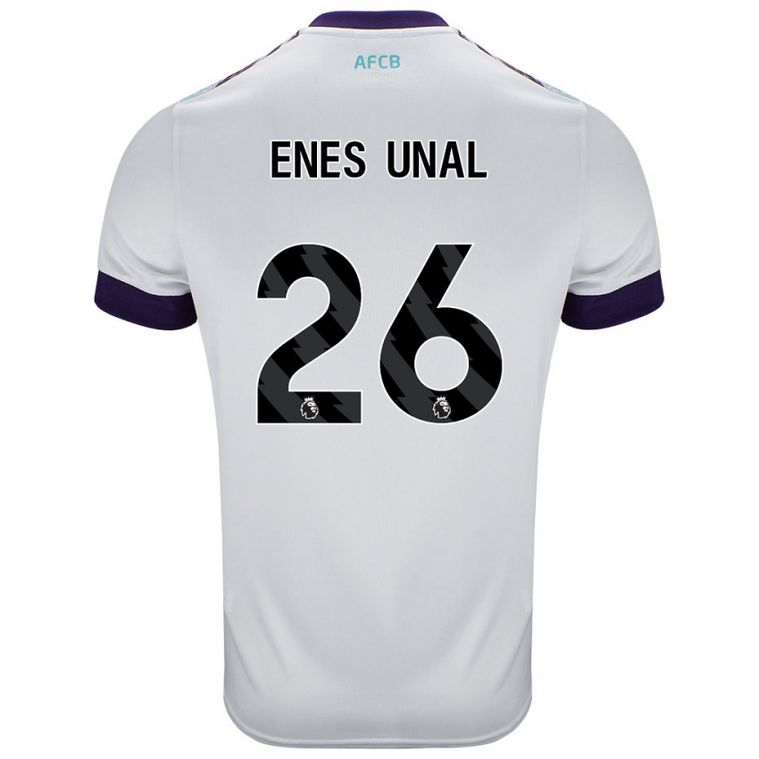 Kinder Enes Ünal #26 Weiß Grün Lila Auswärtstrikot Trikot 2024/25 T-Shirt Österreich