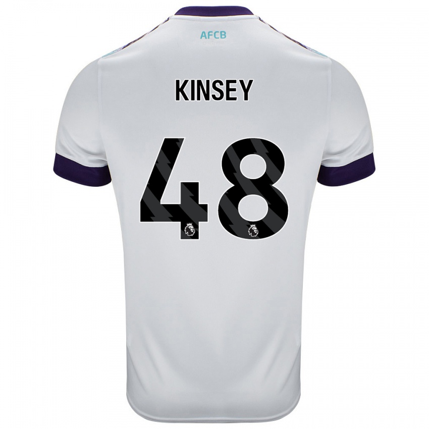 Kinder Max Kinsey #48 Weiß Grün Lila Auswärtstrikot Trikot 2024/25 T-Shirt Österreich