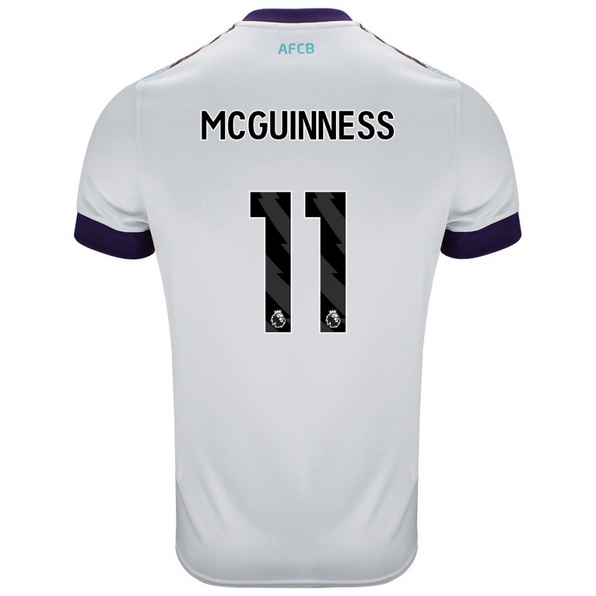 Kinder Gemma Mcguinness #11 Weiß Grün Lila Auswärtstrikot Trikot 2024/25 T-Shirt Österreich