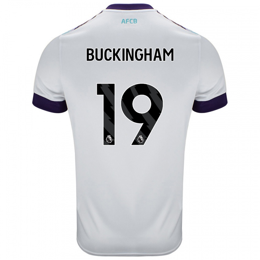 Kinder Alisha Buckingham #19 Weiß Grün Lila Auswärtstrikot Trikot 2024/25 T-Shirt Österreich