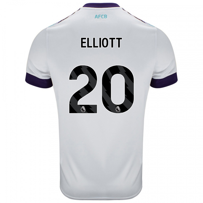 Kinder Kaitlyn Elliott #20 Weiß Grün Lila Auswärtstrikot Trikot 2024/25 T-Shirt Österreich