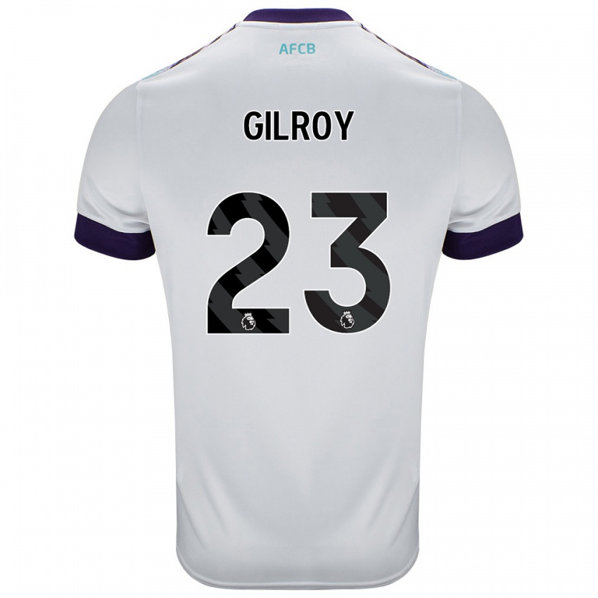 Kinder Chloe Gilroy #23 Weiß Grün Lila Auswärtstrikot Trikot 2024/25 T-Shirt Österreich