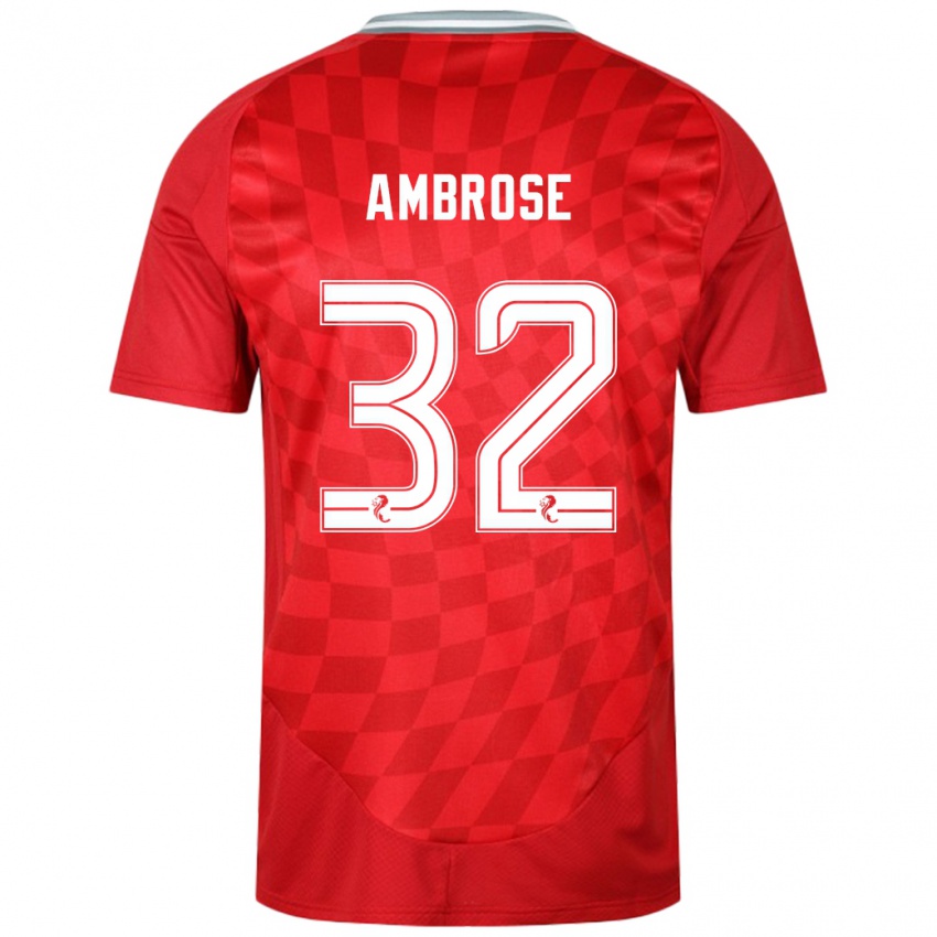 Herren Peter Ambrose #32 Rot Heimtrikot Trikot 2024/25 T-Shirt Österreich