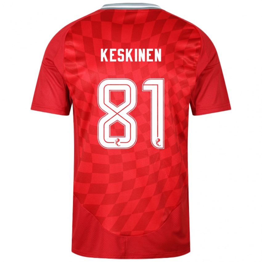 Herren Topi Keskinen #81 Rot Heimtrikot Trikot 2024/25 T-Shirt Österreich