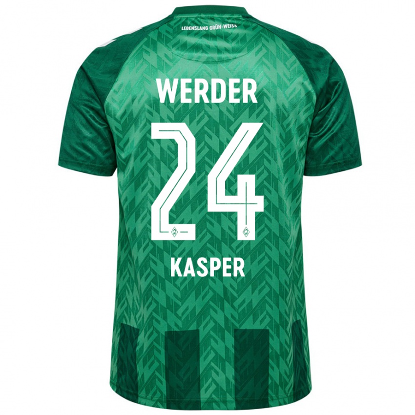 Herren Dominik Kasper #24 Grün Heimtrikot Trikot 2024/25 T-Shirt Österreich