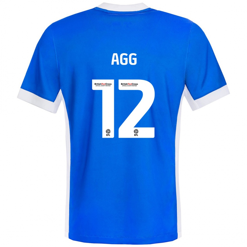 Herren Lily Agg #12 Blau Weiß Heimtrikot Trikot 2024/25 T-Shirt Österreich