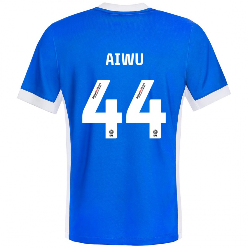 Herren Emanuel Aiwu #44 Blau Weiß Heimtrikot Trikot 2024/25 T-Shirt Österreich