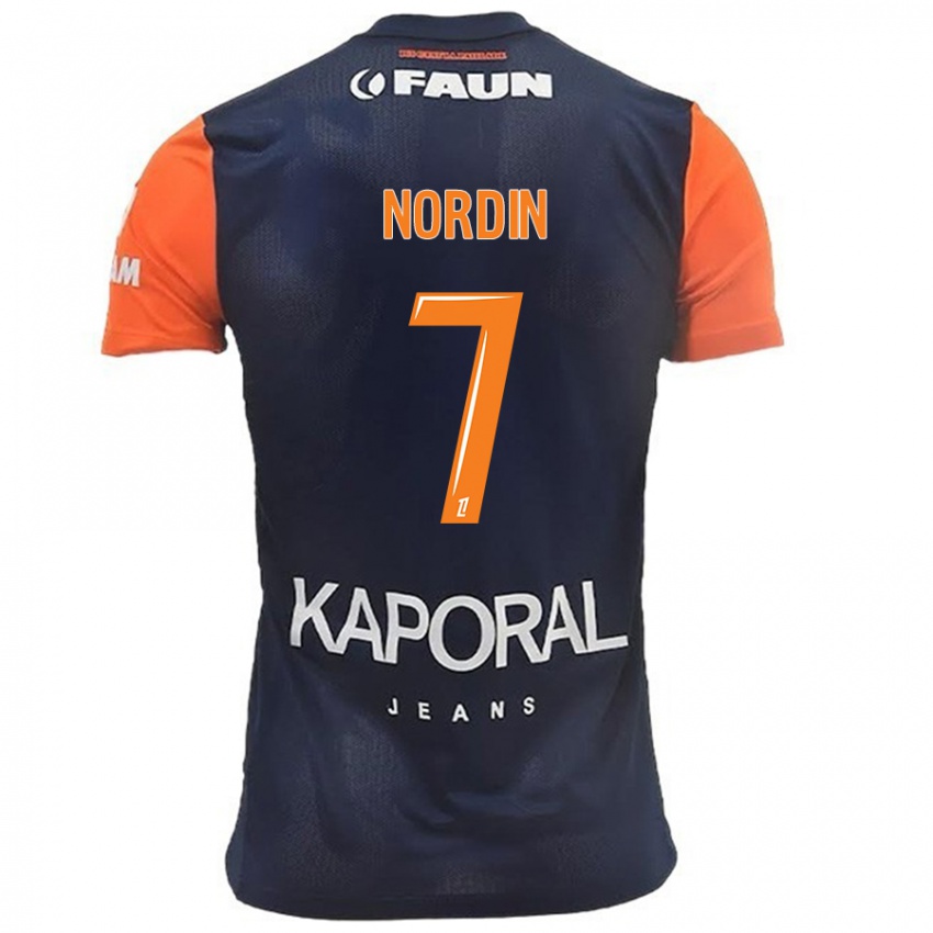 Herren Arnaud Nordin #7 Marineblau Orange Heimtrikot Trikot 2024/25 T-Shirt Österreich