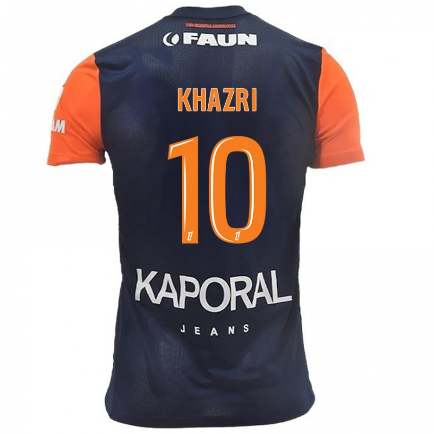 Herren Wahbi Khazri #10 Marineblau Orange Heimtrikot Trikot 2024/25 T-Shirt Österreich