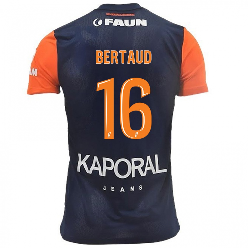 Herren Dimitry Bertaud #16 Marineblau Orange Heimtrikot Trikot 2024/25 T-Shirt Österreich