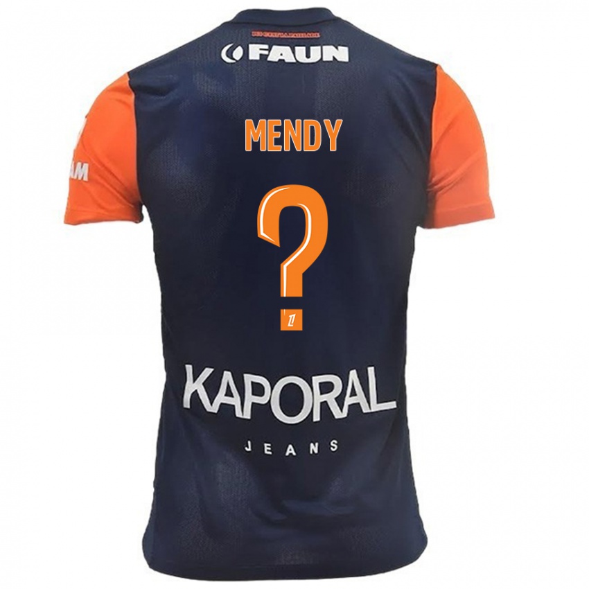 Herren Kélyan Mendy #0 Marineblau Orange Heimtrikot Trikot 2024/25 T-Shirt Österreich