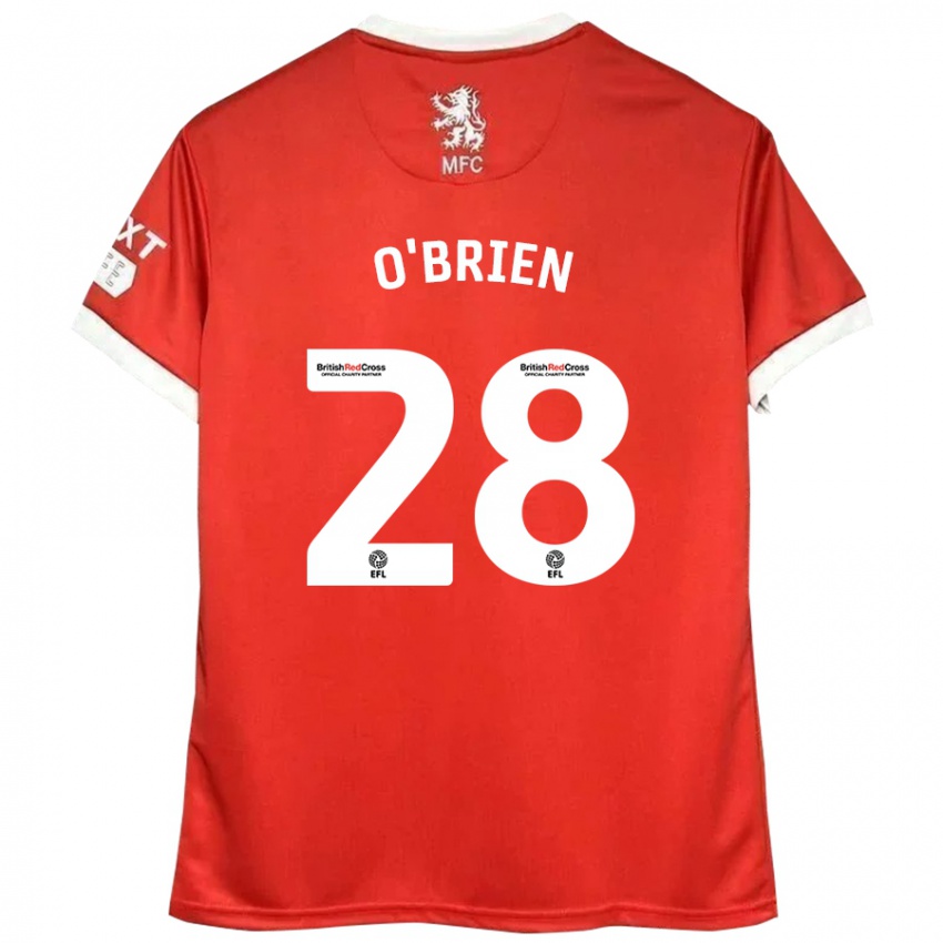 Herren Lewis O'brien #28 Rot Weiß Heimtrikot Trikot 2024/25 T-Shirt Österreich