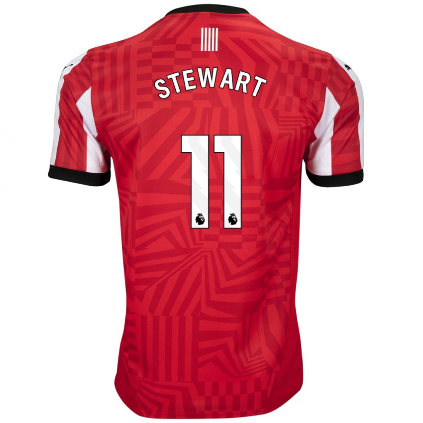 Herren Ross Stewart #11 Rot Weiß Heimtrikot Trikot 2024/25 T-Shirt Österreich