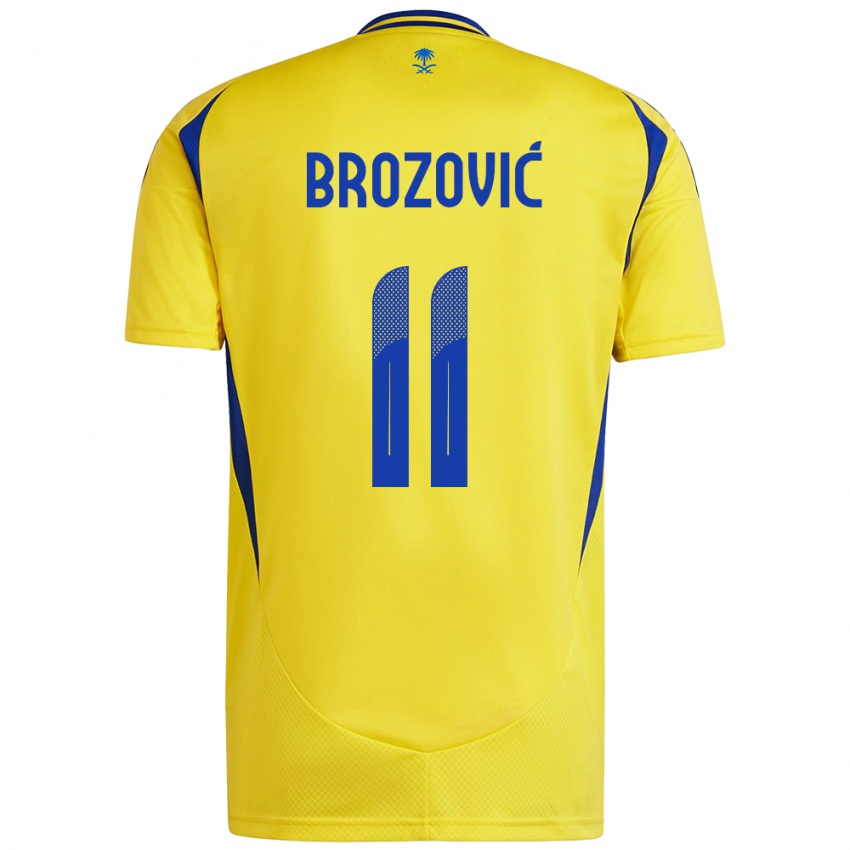 Herren Marcelo Brozovic #11 Gelb Blau Heimtrikot Trikot 2024/25 T-Shirt Österreich