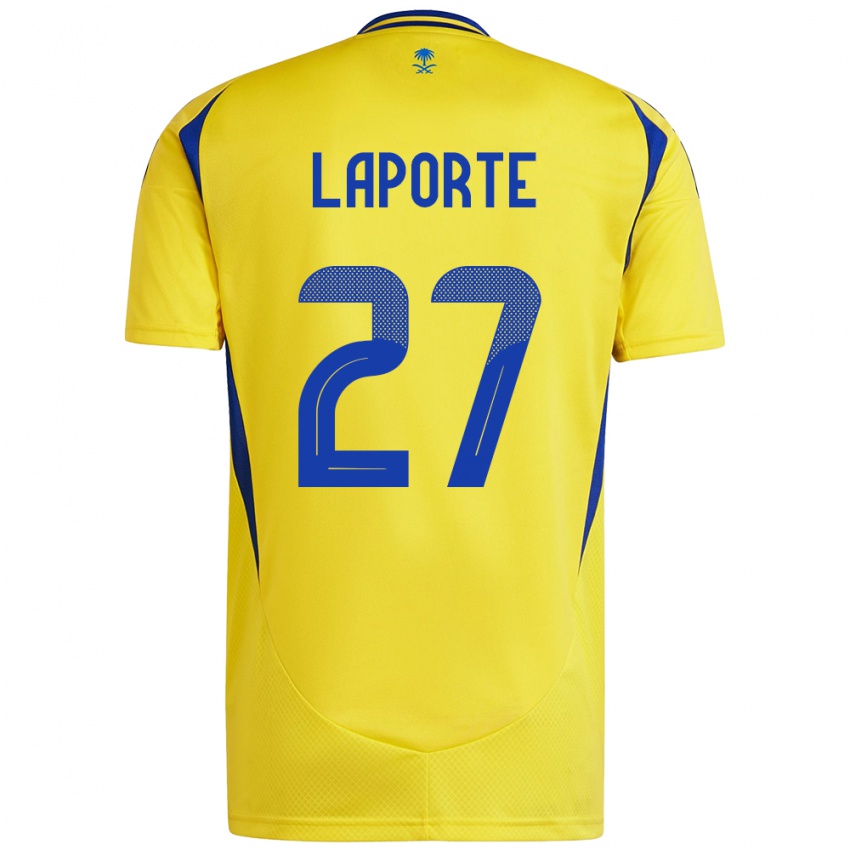 Herren Aymeric Laporte #27 Gelb Blau Heimtrikot Trikot 2024/25 T-Shirt Österreich