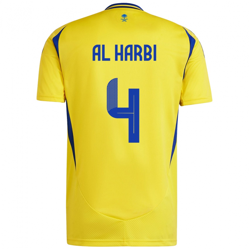 Herren Fay Al-Harbi #4 Gelb Blau Heimtrikot Trikot 2024/25 T-Shirt Österreich