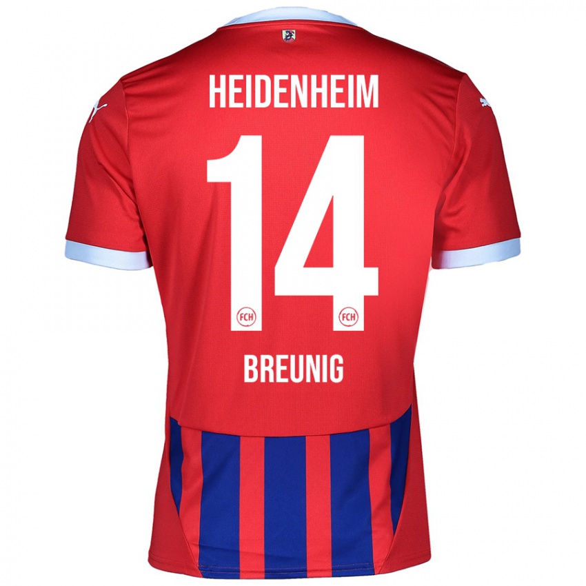 Herren Maximilian Breunig #14 Rot Blau Heimtrikot Trikot 2024/25 T-Shirt Österreich