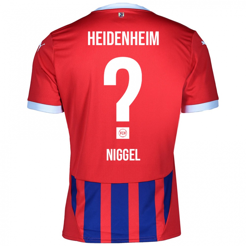 Herren Henrik Niggel #0 Rot Blau Heimtrikot Trikot 2024/25 T-Shirt Österreich