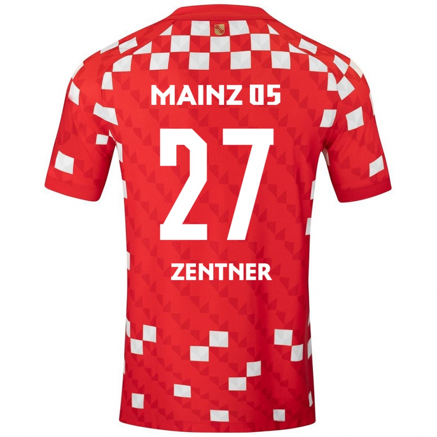 Herren Robin Zentner #27 Weiß Rot Heimtrikot Trikot 2024/25 T-Shirt Österreich