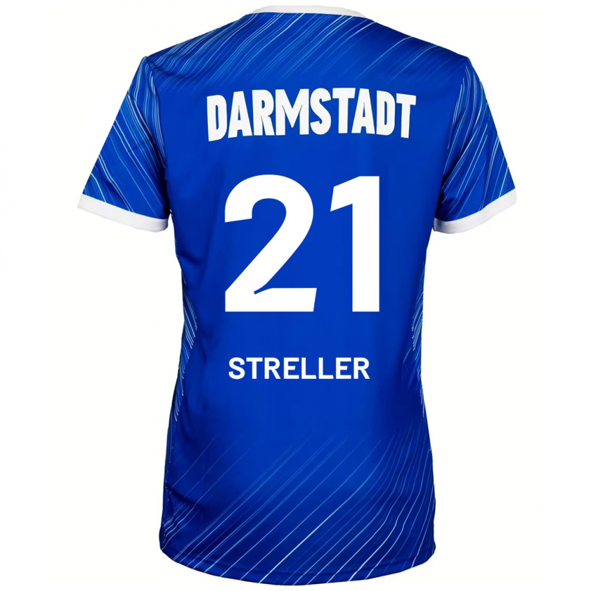 Herren Till Streller #21 Blau Weiß Heimtrikot Trikot 2024/25 T-Shirt Österreich