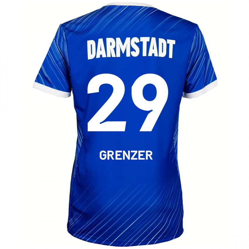 Herren Mika Grenzer #29 Blau Weiß Heimtrikot Trikot 2024/25 T-Shirt Österreich