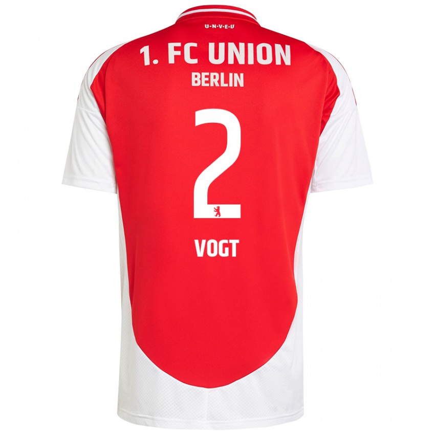 Herren Kevin Vogt #2 Rot Weiß Heimtrikot Trikot 2024/25 T-Shirt Österreich