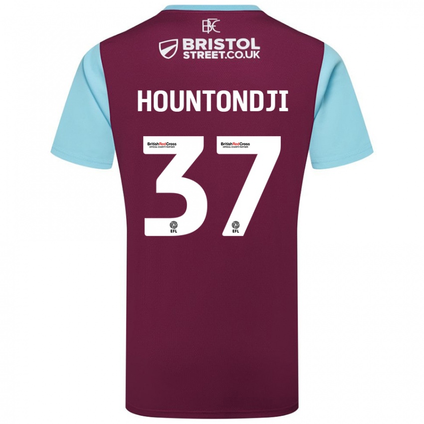 Herren Andreas Hountondji #37 Burgunderrot Himmelblau Heimtrikot Trikot 2024/25 T-Shirt Österreich