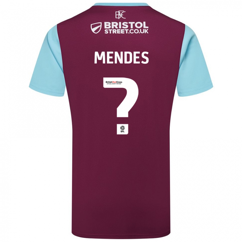 Herren João Mendes #0 Burgunderrot Himmelblau Heimtrikot Trikot 2024/25 T-Shirt Österreich