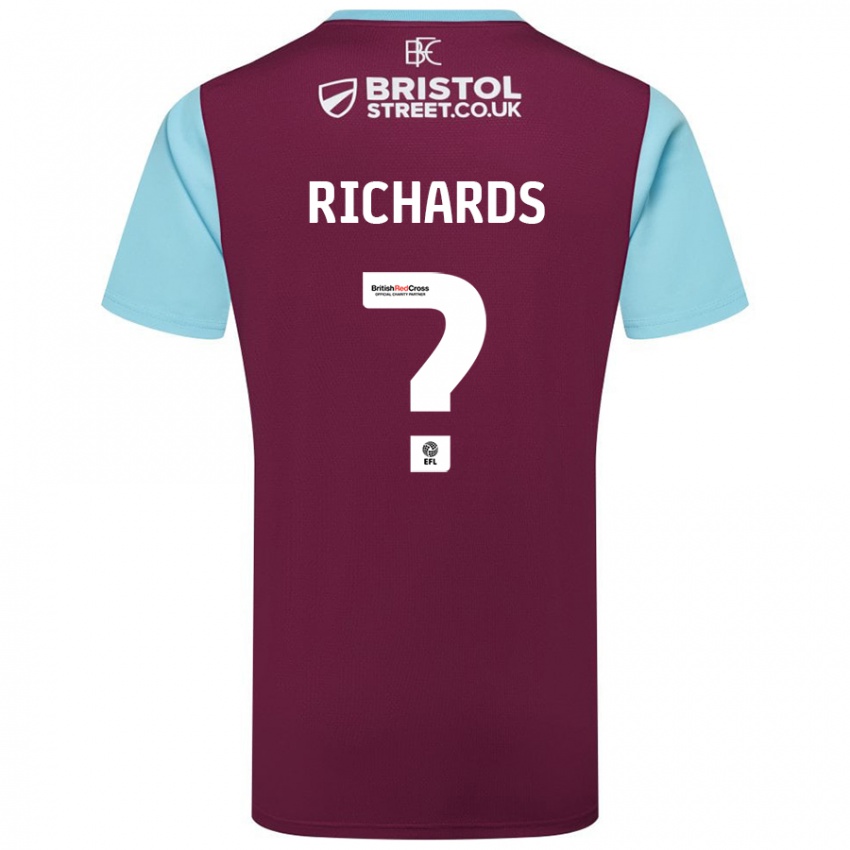 Herren Jade Richards #0 Burgunderrot Himmelblau Heimtrikot Trikot 2024/25 T-Shirt Österreich