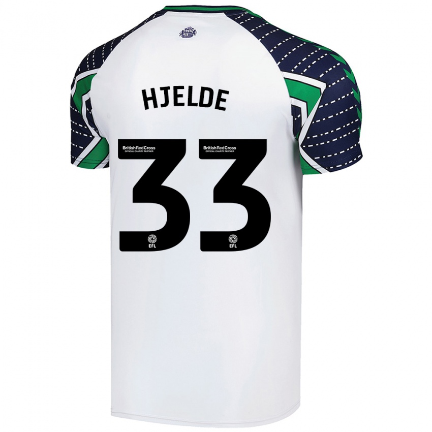 Herren Leo Fuhr Hjelde #33 Weiß Auswärtstrikot Trikot 2024/25 T-Shirt Österreich