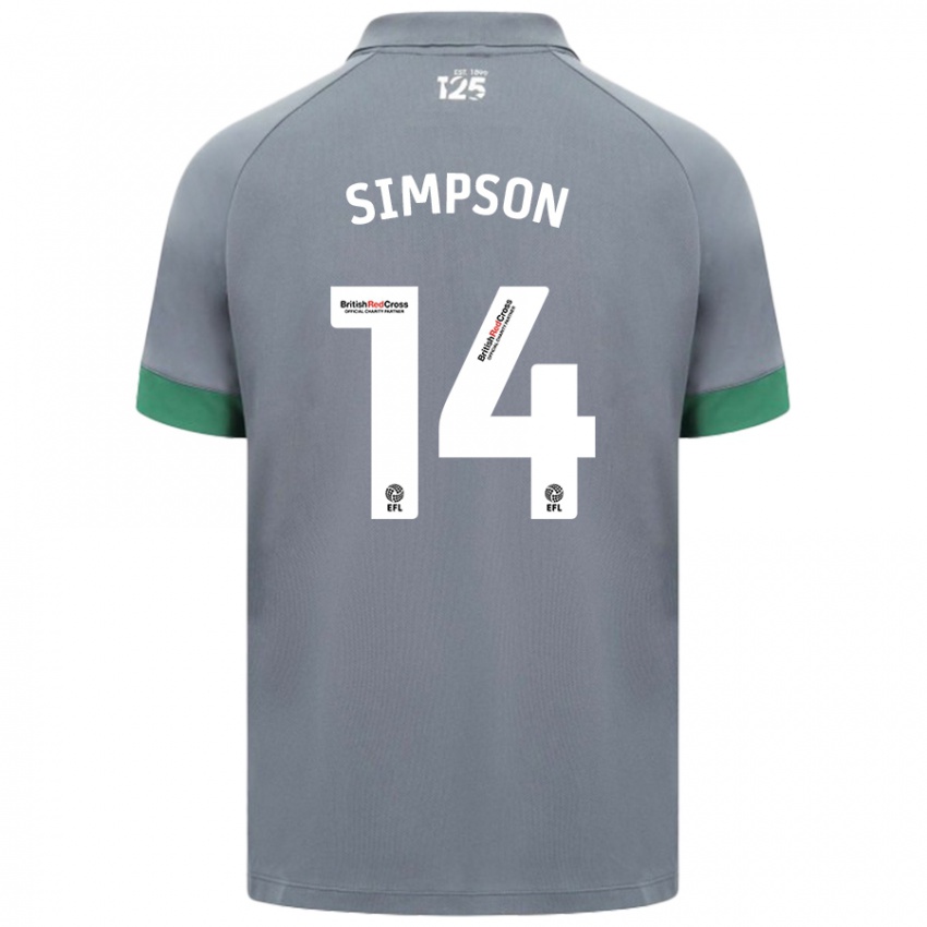 Herren Jasmine Simpson #14 Dunkelgrau Auswärtstrikot Trikot 2024/25 T-Shirt Österreich