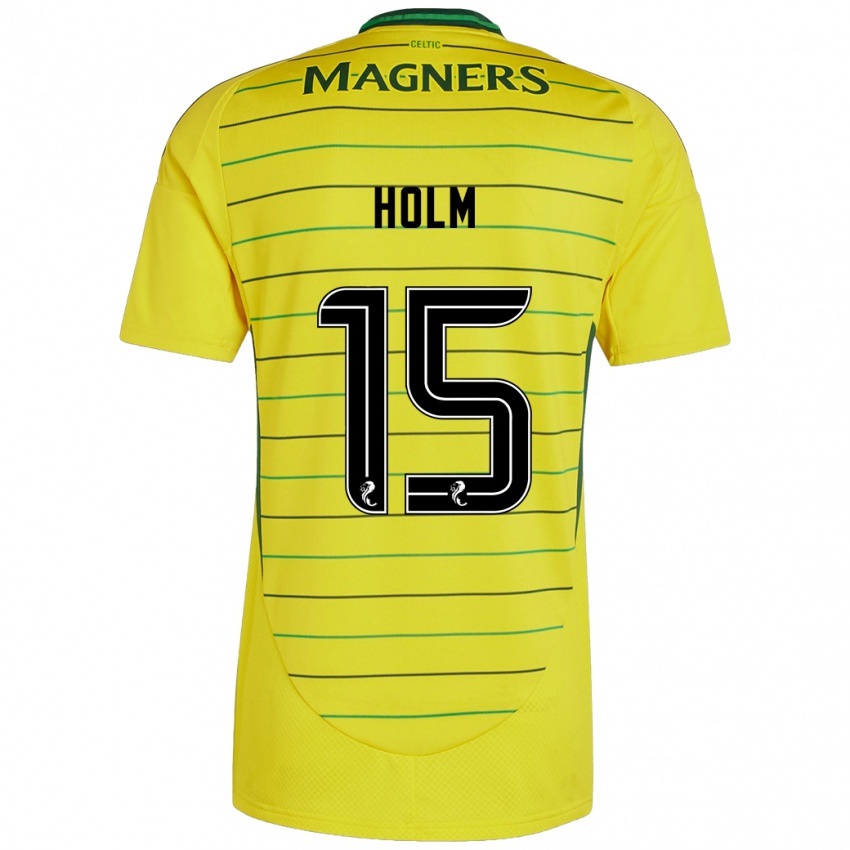 Herren Odin Thiago Holm #15 Gelb Auswärtstrikot Trikot 2024/25 T-Shirt Österreich