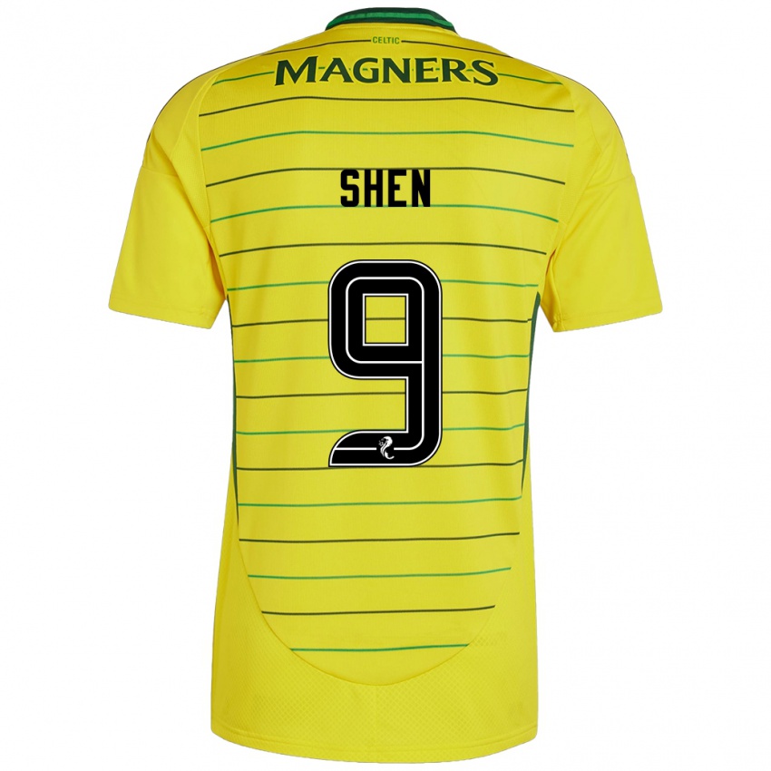 Herren Shen Mengyu #9 Gelb Auswärtstrikot Trikot 2024/25 T-Shirt Österreich