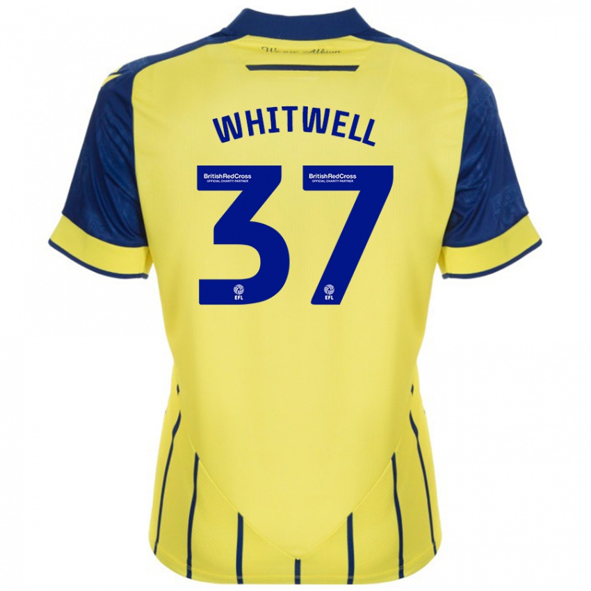 Herren Harry Whitwell #37 Gelb Blau Auswärtstrikot Trikot 2024/25 T-Shirt Österreich