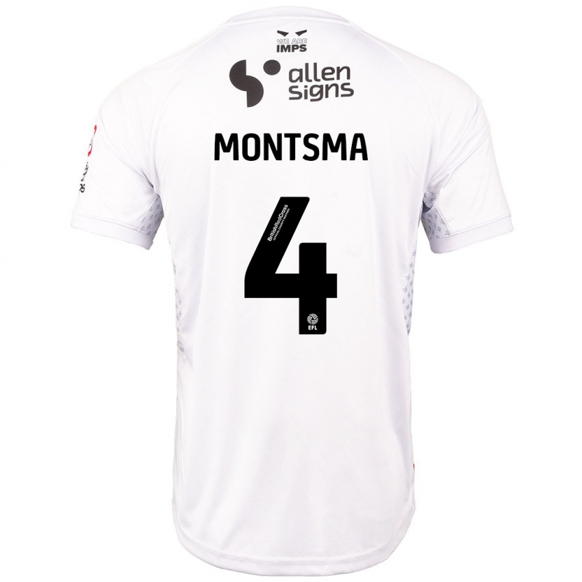 Herren Lewis Montsma #4 Rot Weiß Auswärtstrikot Trikot 2024/25 T-Shirt Österreich