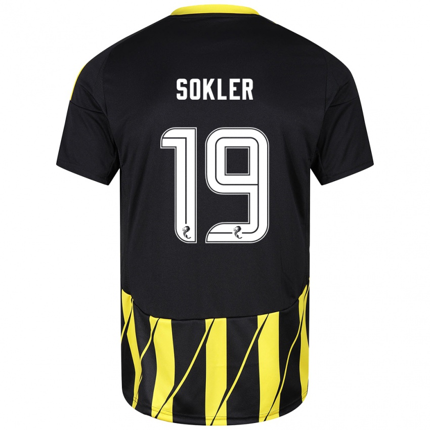 Herren Ester Sokler #19 Schwarz Gelb Auswärtstrikot Trikot 2024/25 T-Shirt Österreich