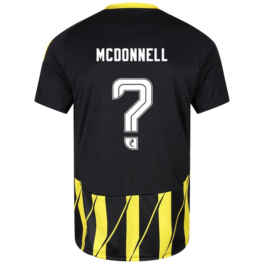 Herren Noah Mcdonnell #0 Schwarz Gelb Auswärtstrikot Trikot 2024/25 T-Shirt Österreich